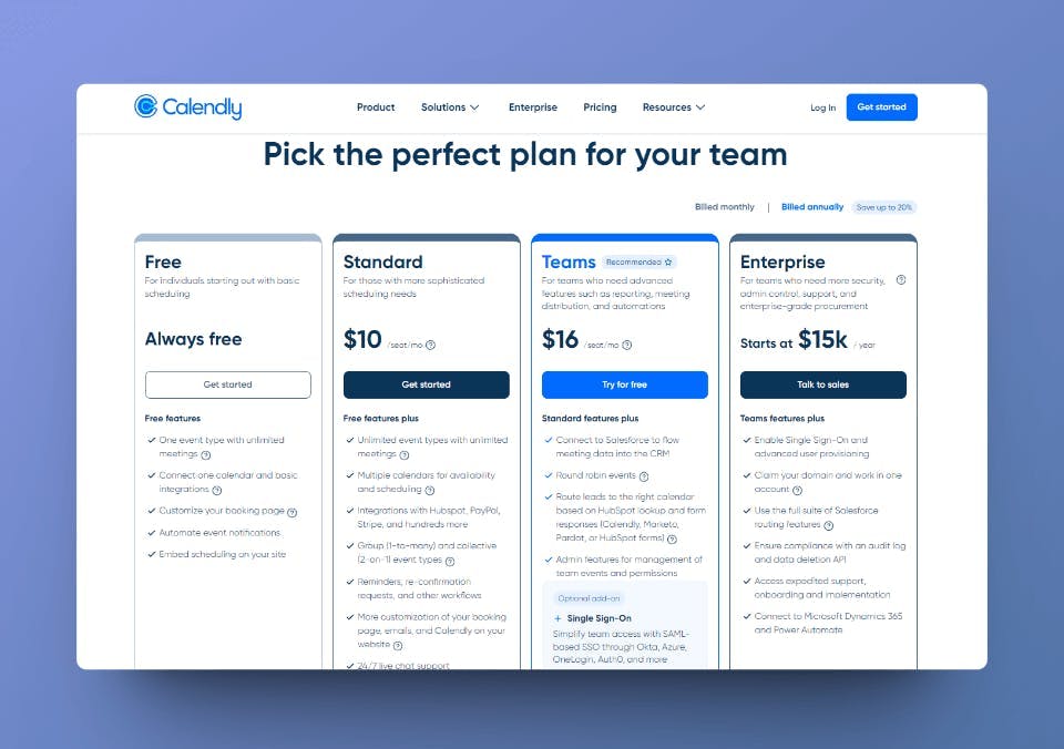 Calendly-Pricing-Page