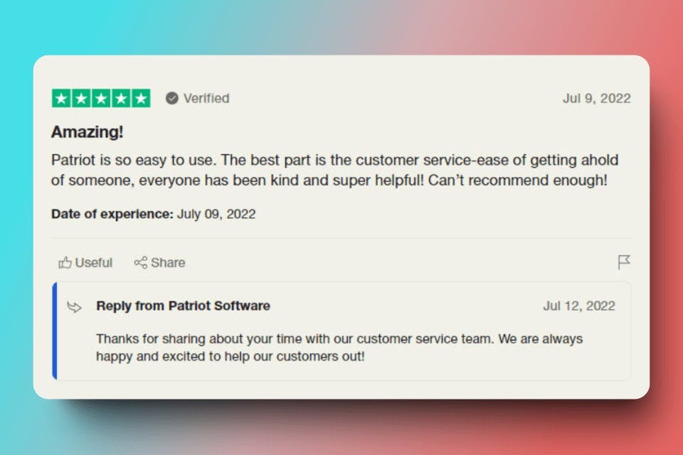 Patriot Software on Trustpilot