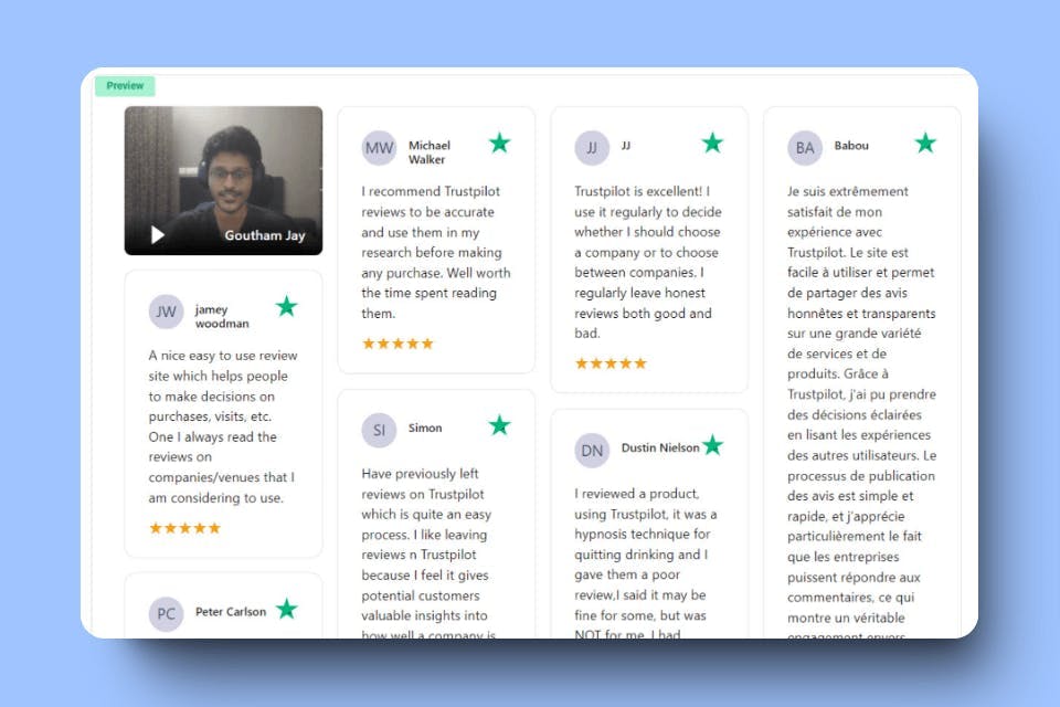 Famewall allows you to collect and manage customer reviews