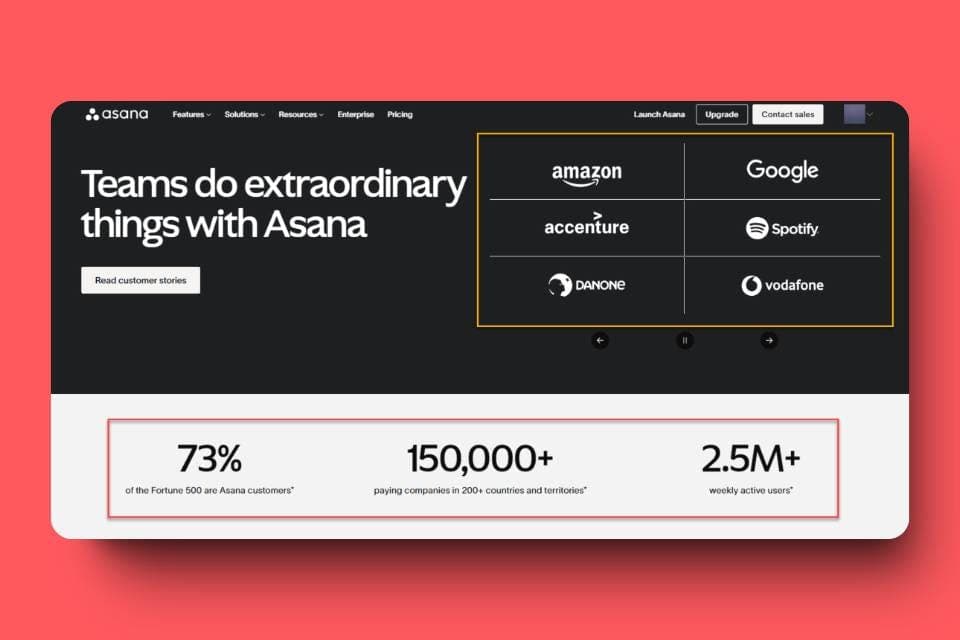 Social Proof on Asana