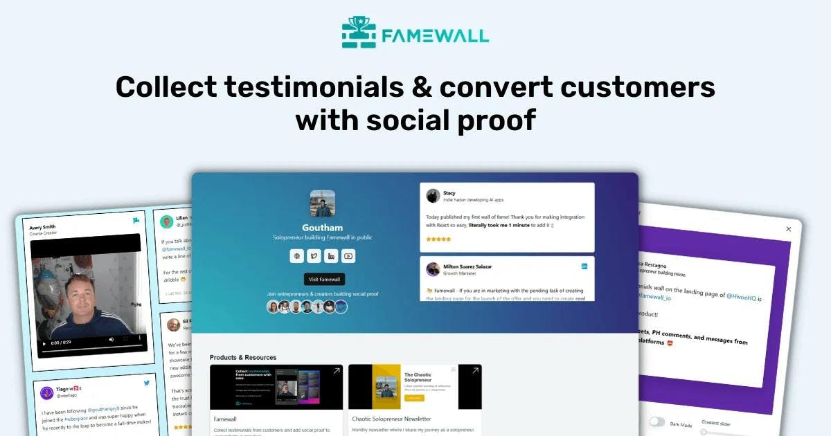 Collect & display social proof using Famewall
