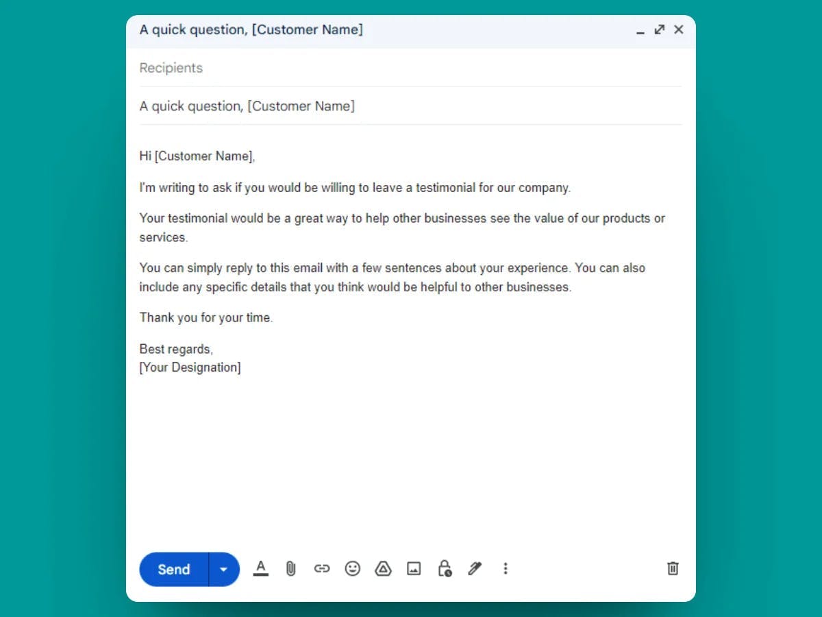 The Short and Sweet Email Template