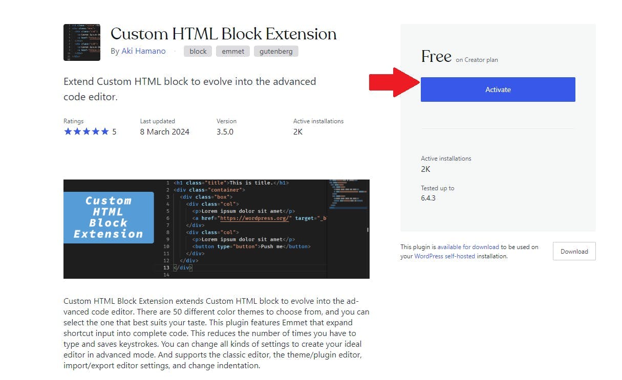 Custom-HTML-Block-Extension
