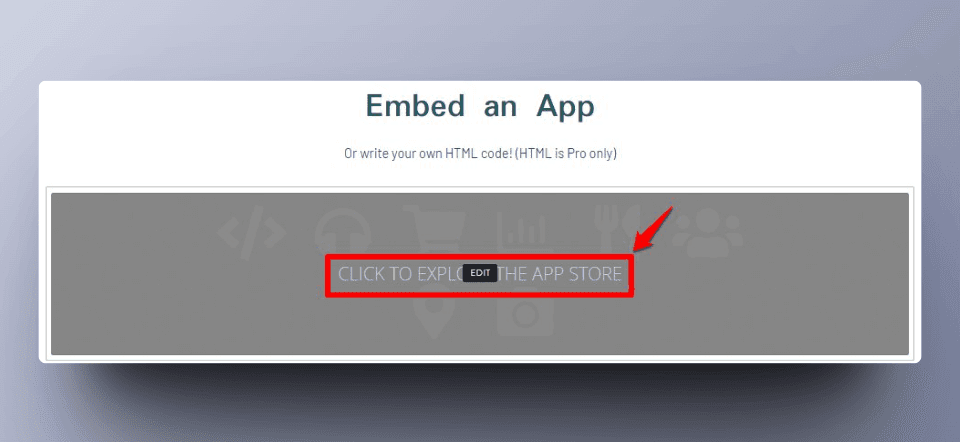 Hacer clic en el elemento de Incrustación